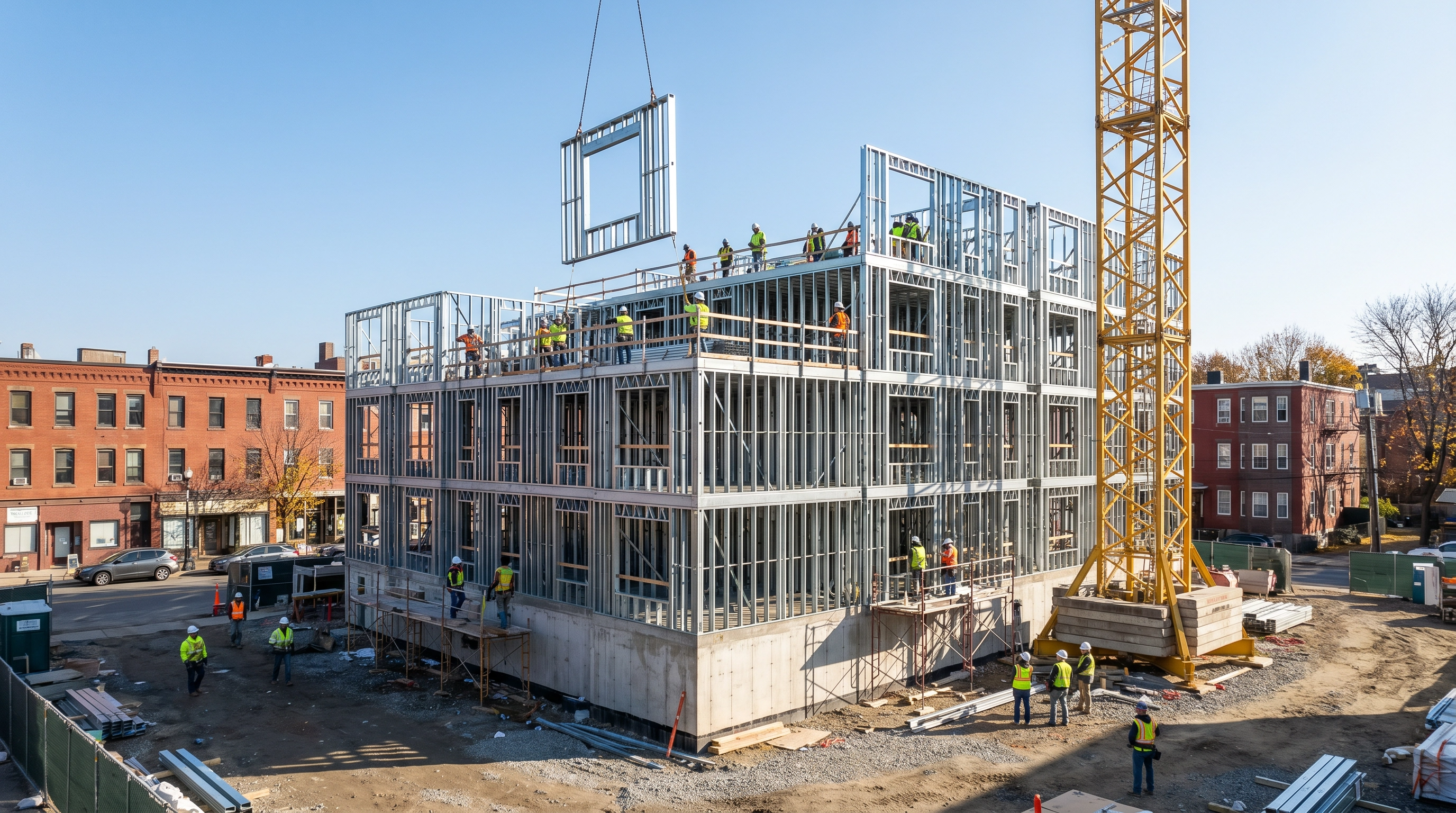 What is the most cost-effective structural system for 5-story apartment buildings?